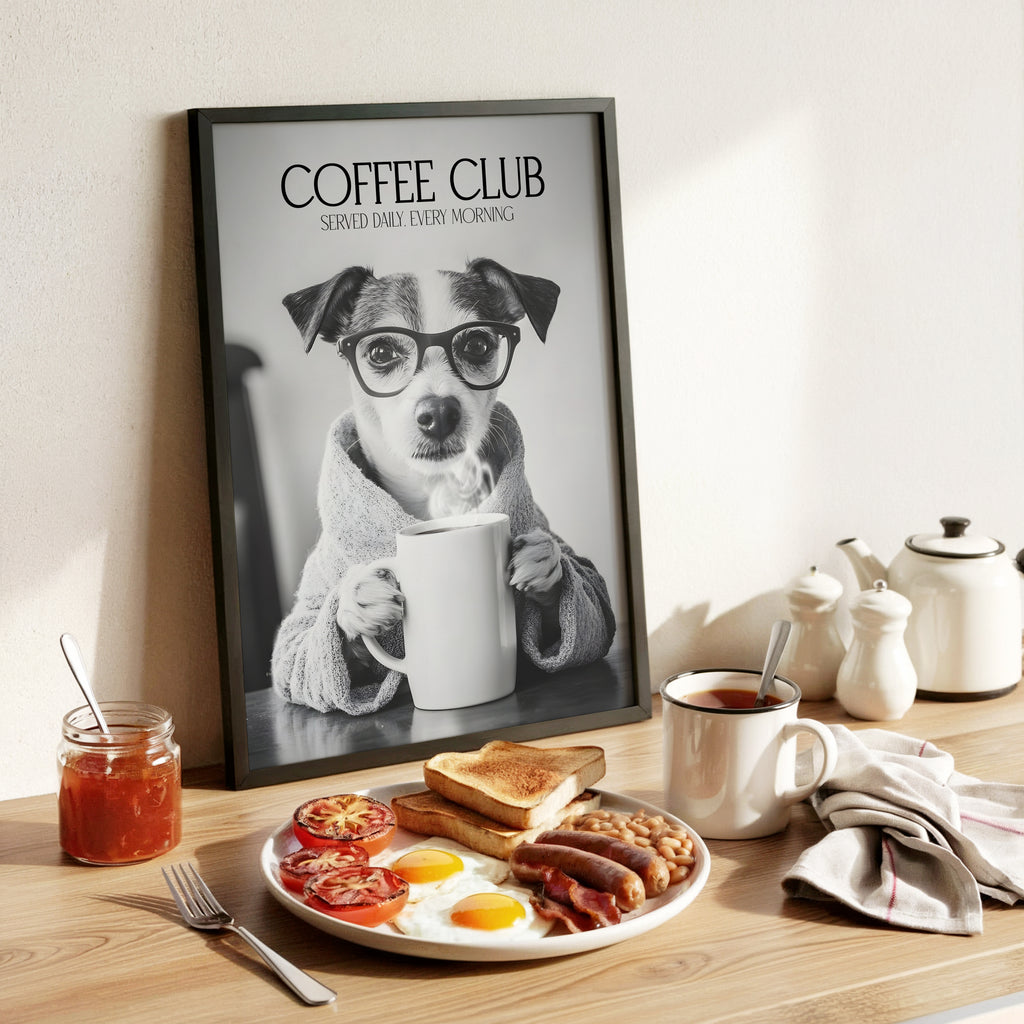 Jack Russell Coffee Club Print (A4, A5, 5x7, 4x6)