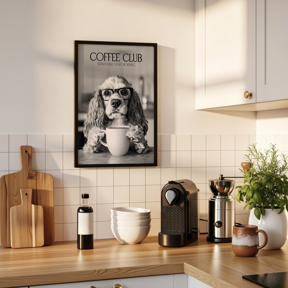 Cocker Spaniel Coffee Club Print (A4, A5, 5x7, 4x6)
