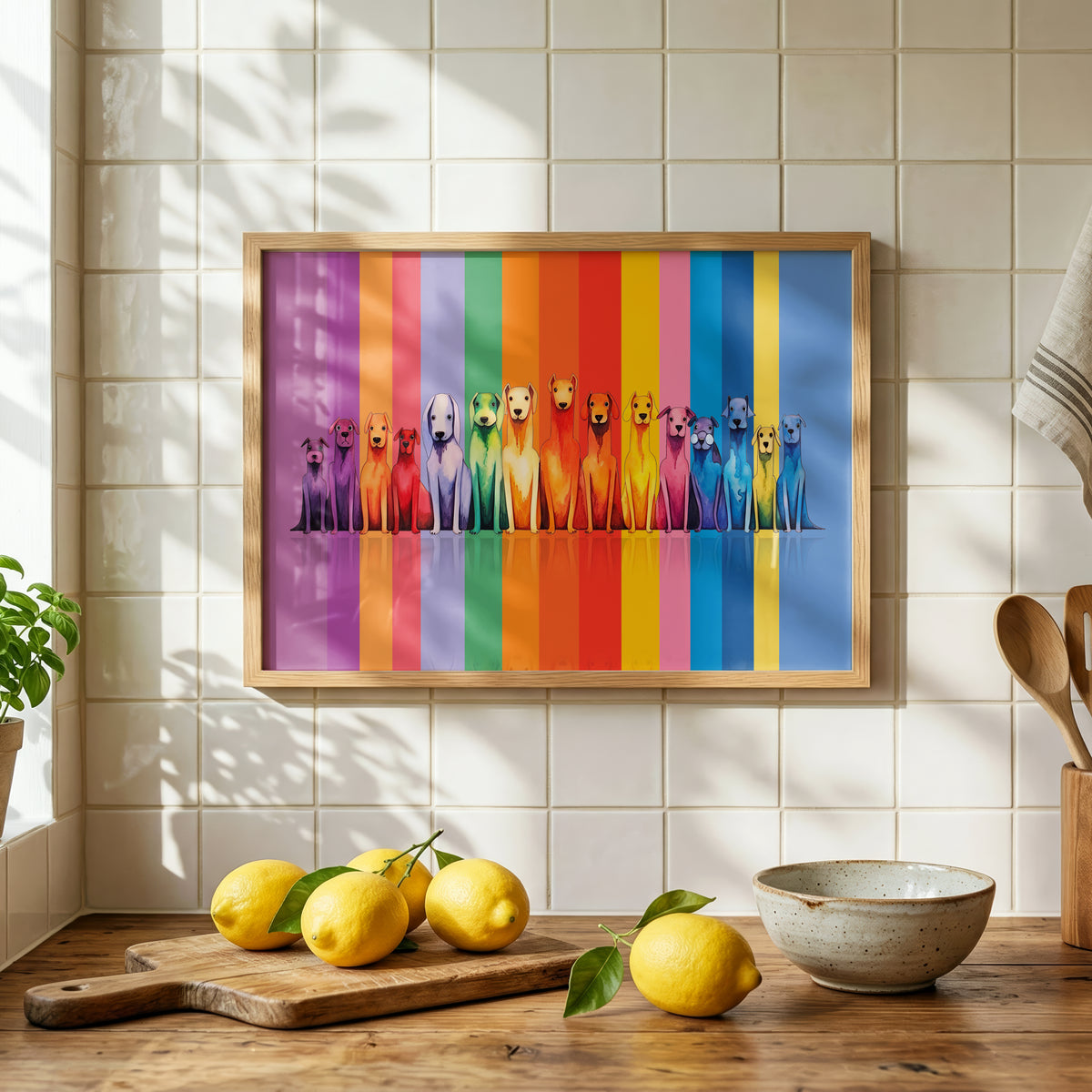 Rainbow Dog Art Print (A4, A5, 5x7, 4x6)