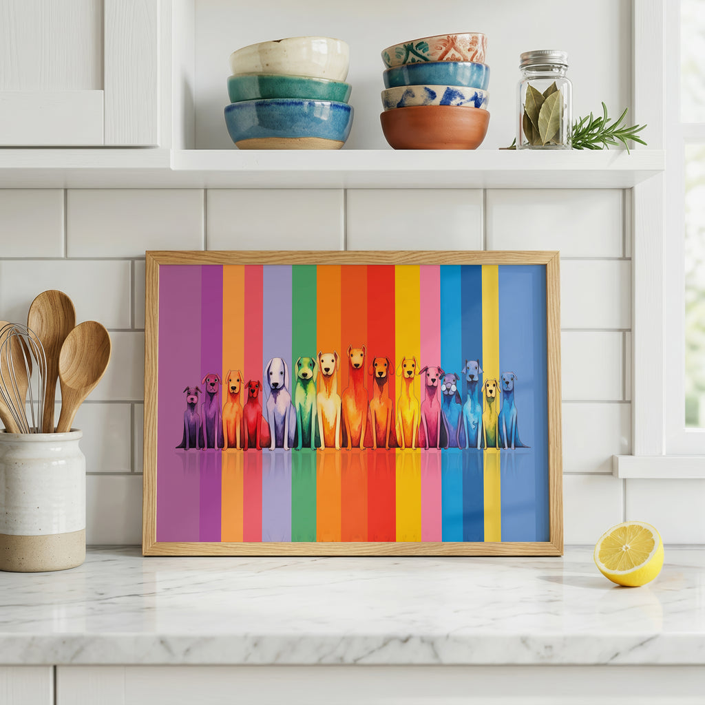 Rainbow Dog Art Print (A4, A5, 5x7, 4x6)
