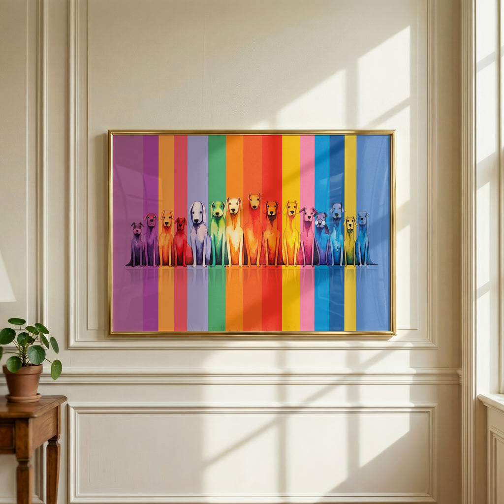 Rainbow Dog Art Print (A4, A5, 5x7, 4x6)
