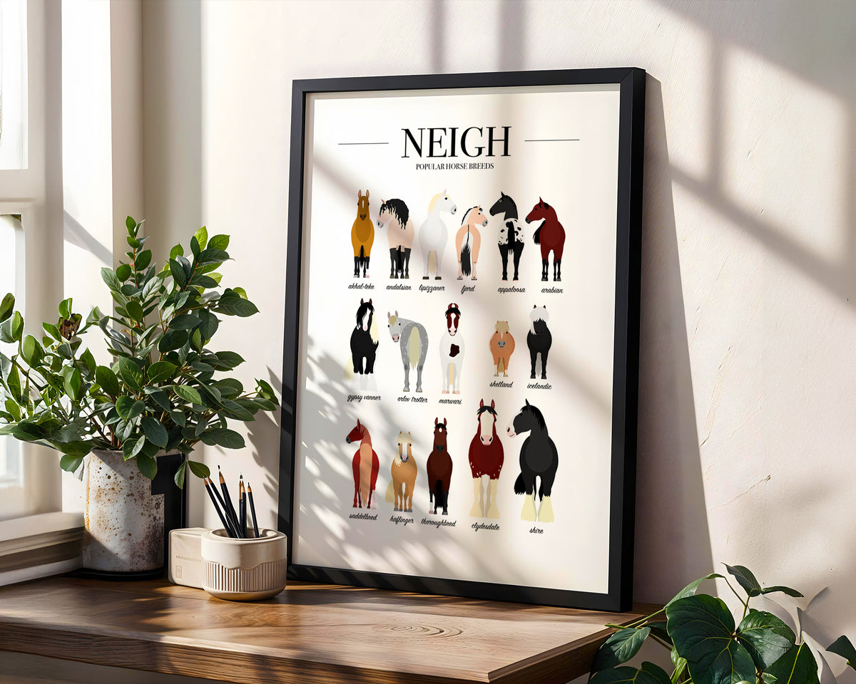Horse Breeds Animal Print (A3, A4, A5, 5x7, 4x6)