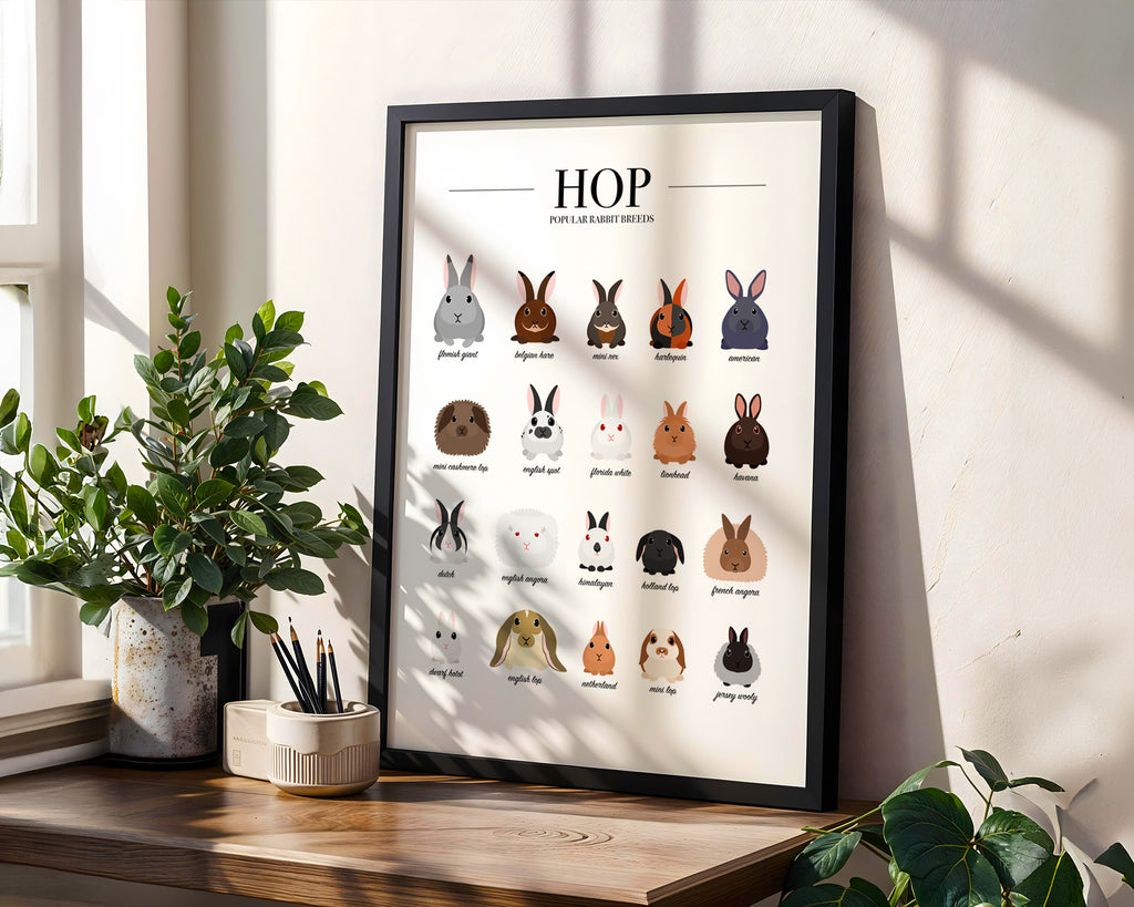 Rabbit Breeds Animal Print (A3, A4, A5, 5x7, 4x6)
