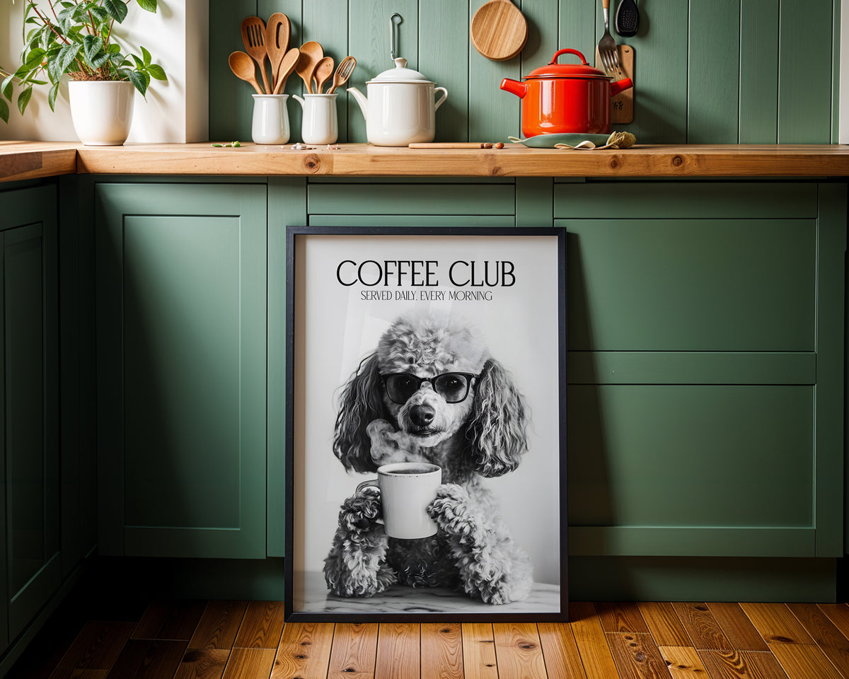 Poodle Coffee Club Print (A4, A5, 5x7, 4x6)