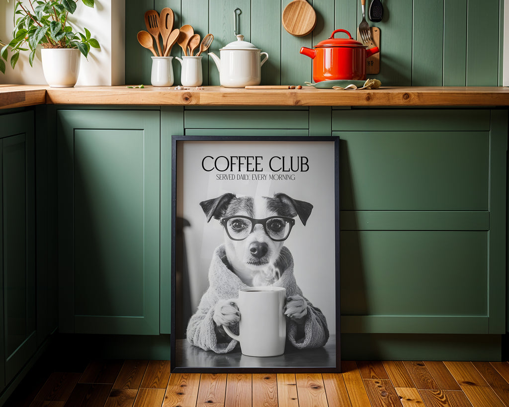 Jack Russell Coffee Club Print (A4, A5, 5x7, 4x6)