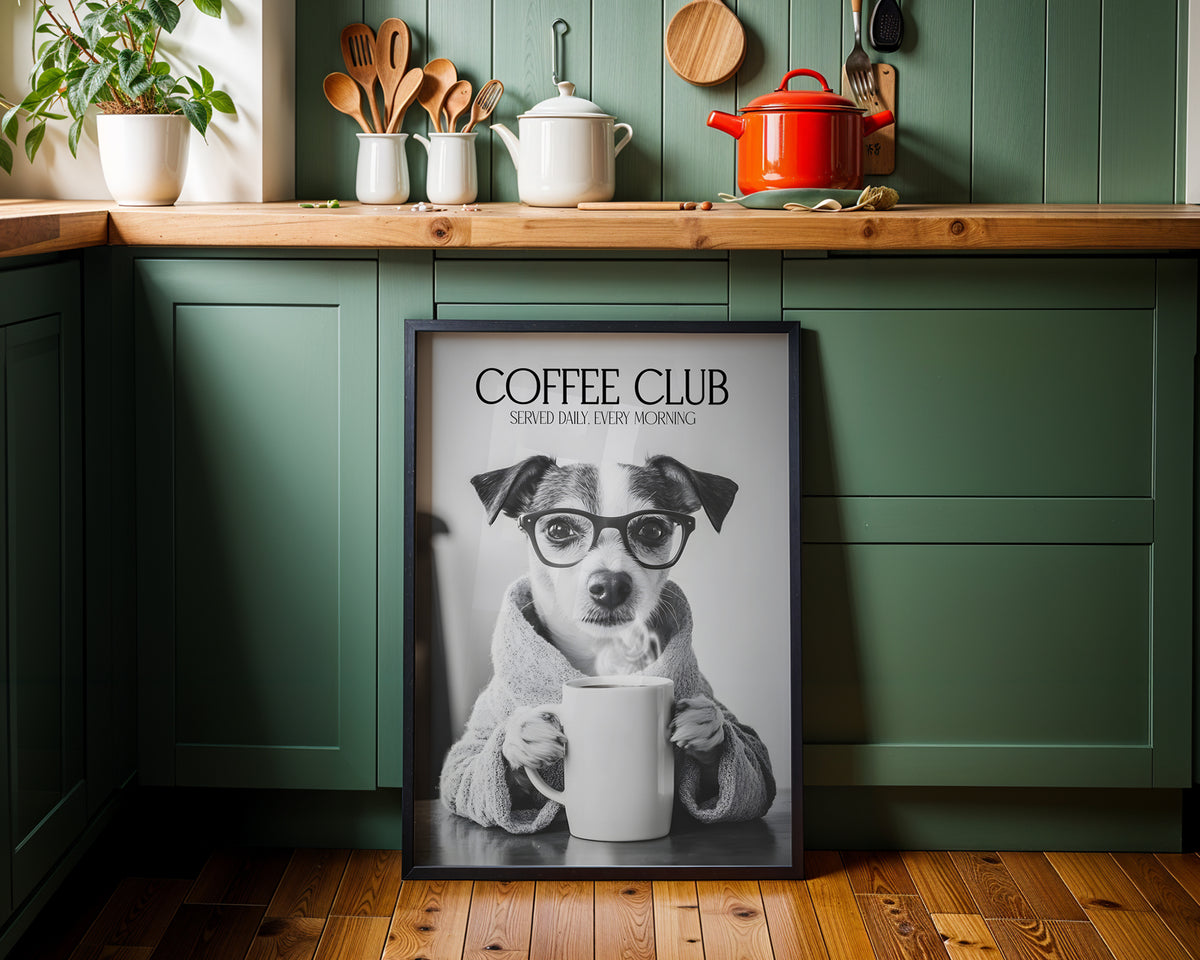 Jack Russell Coffee Club Print (A4, A5, 5x7, 4x6)
