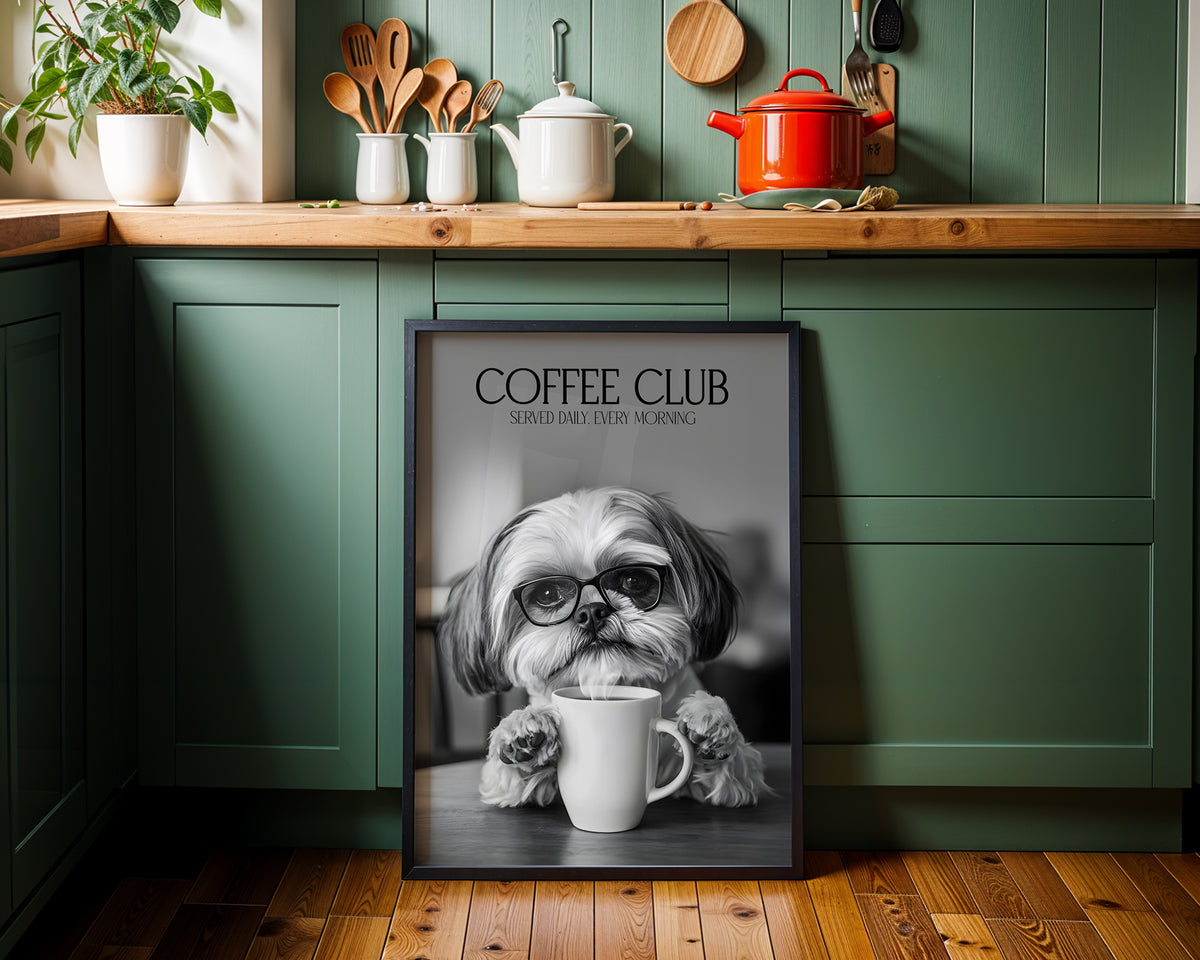 Shih Tzu Coffee Club Print (A4, A5, 5x7, 4x6)
