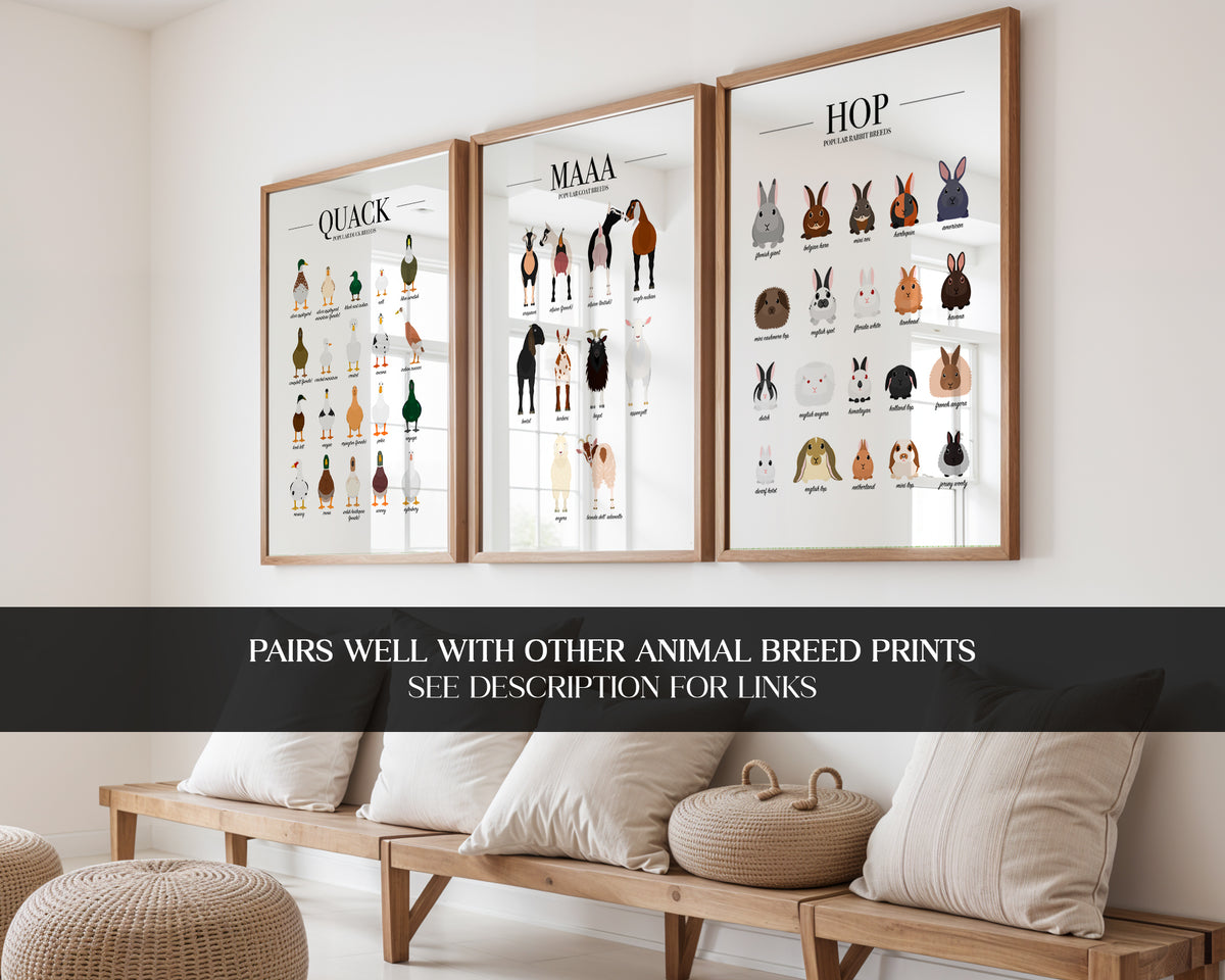 Goat Breeds Animal Print (A3, A4, A5, 5x7, 4x6)