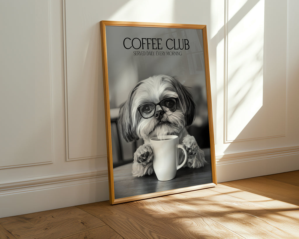 Shih Tzu Coffee Club Print (A4, A5, 5x7, 4x6)