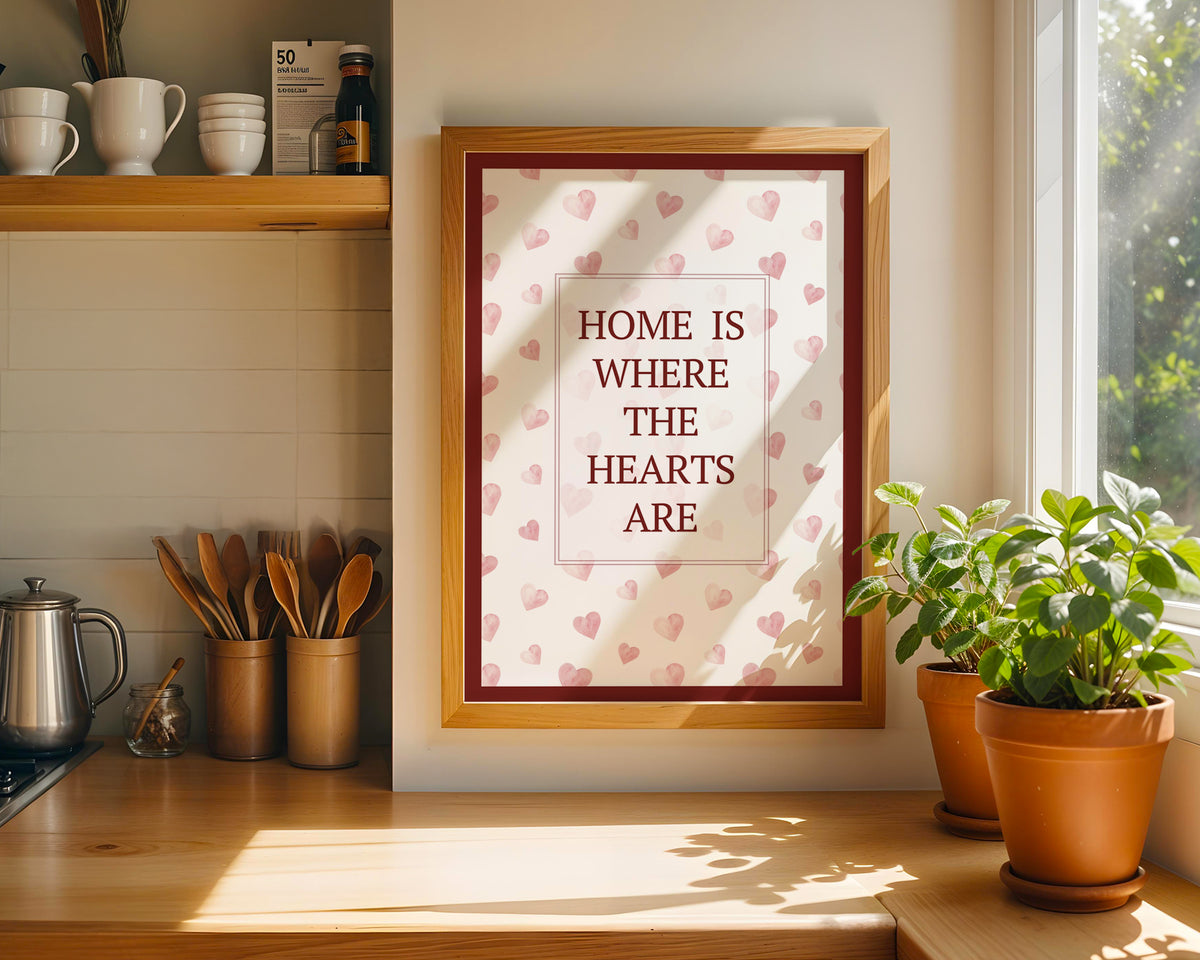 Pink Hearts Print (A4, A5, 5x7, 4x6)