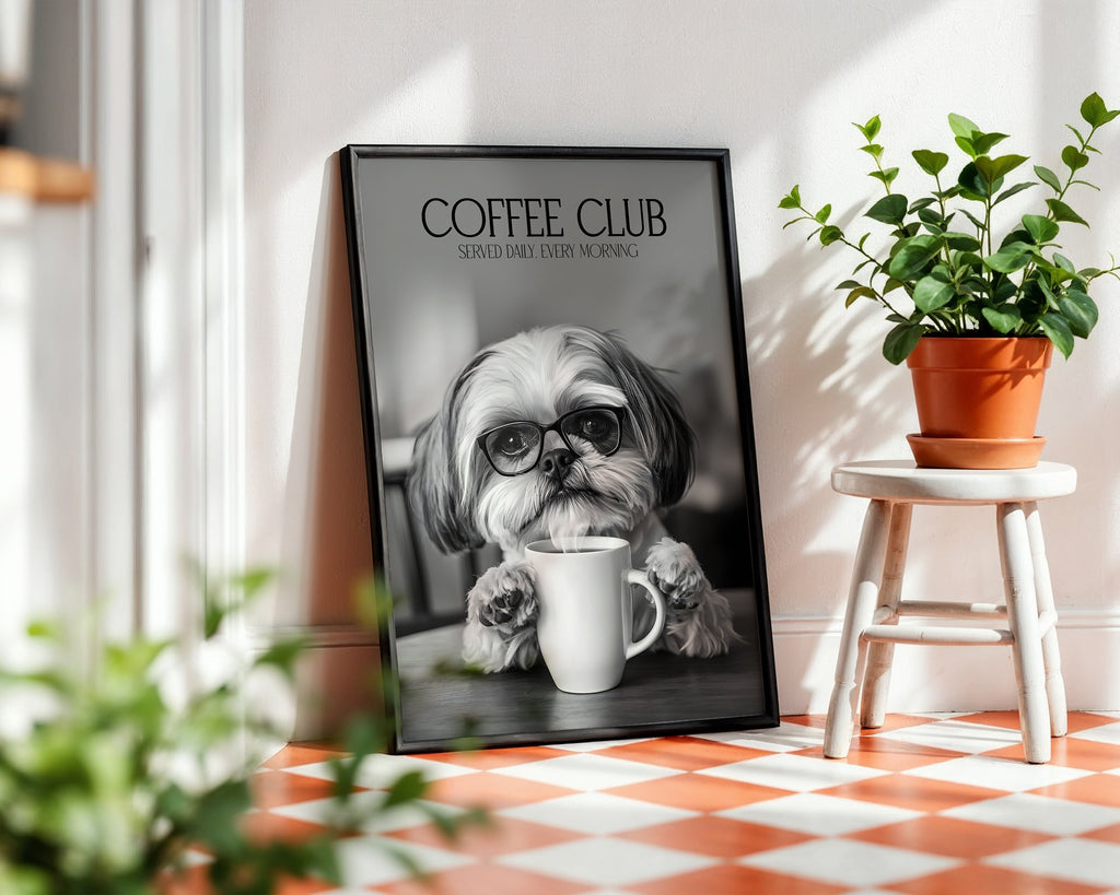 Shih Tzu Coffee Club Print (A4, A5, 5x7, 4x6)