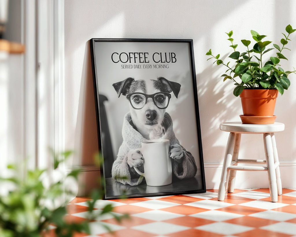 Jack Russell Coffee Club Print (A4, A5, 5x7, 4x6)