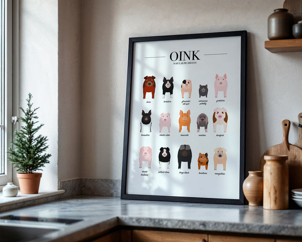 Pig Breeds Animal Print (A3, A4, A5, 5x7, 4x6)