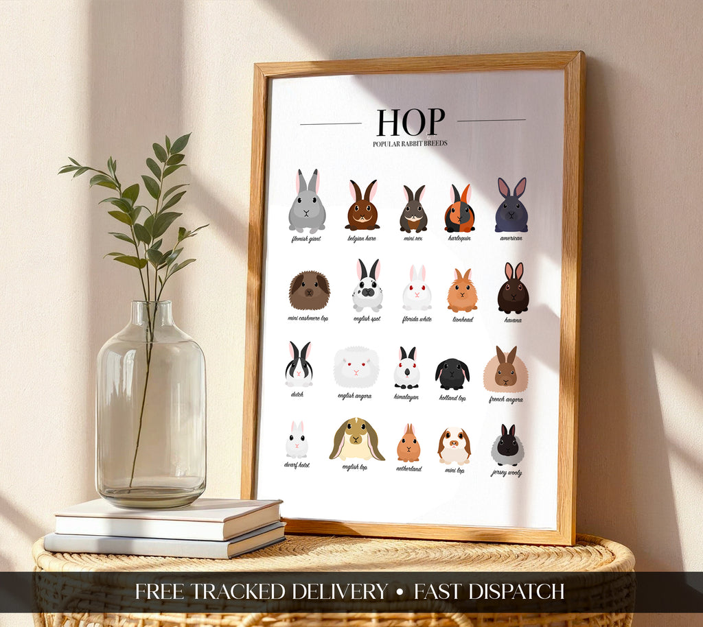 Rabbit Breeds Animal Print (A3, A4, A5, 5x7, 4x6)