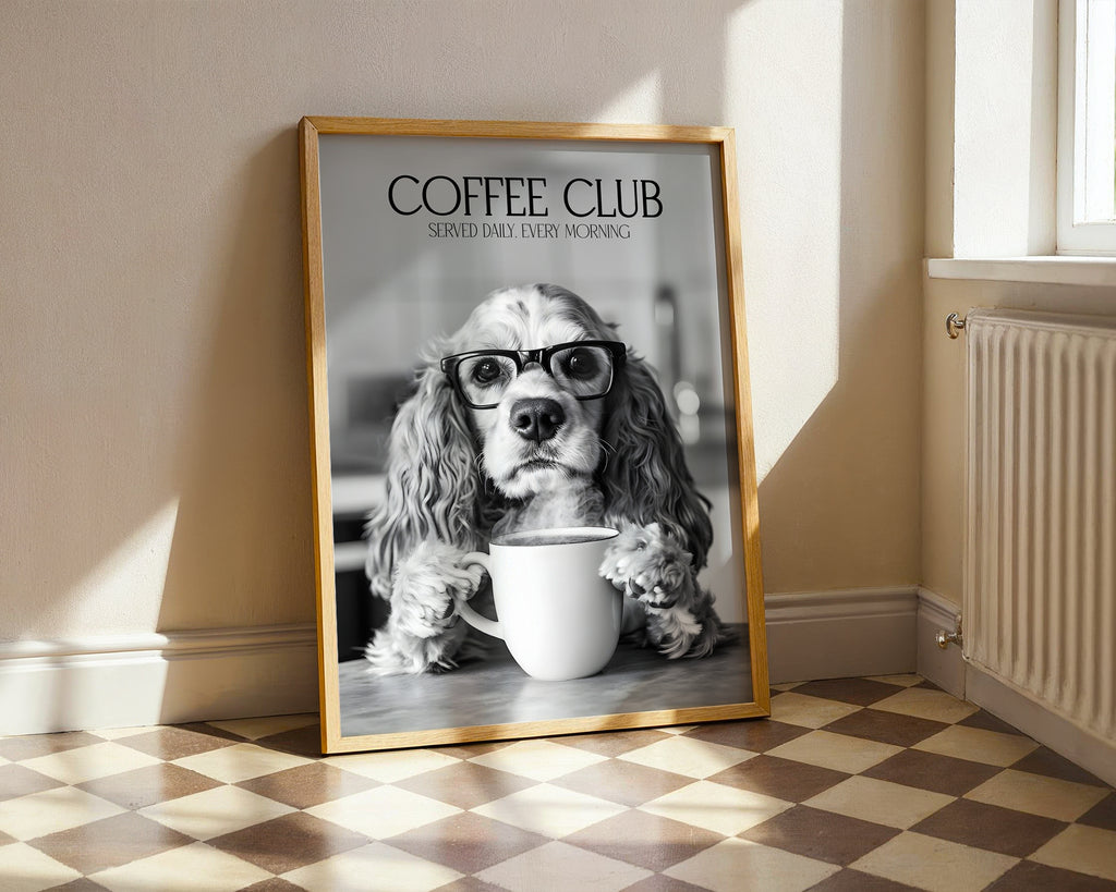 Cocker Spaniel Coffee Club Print (A4, A5, 5x7, 4x6)