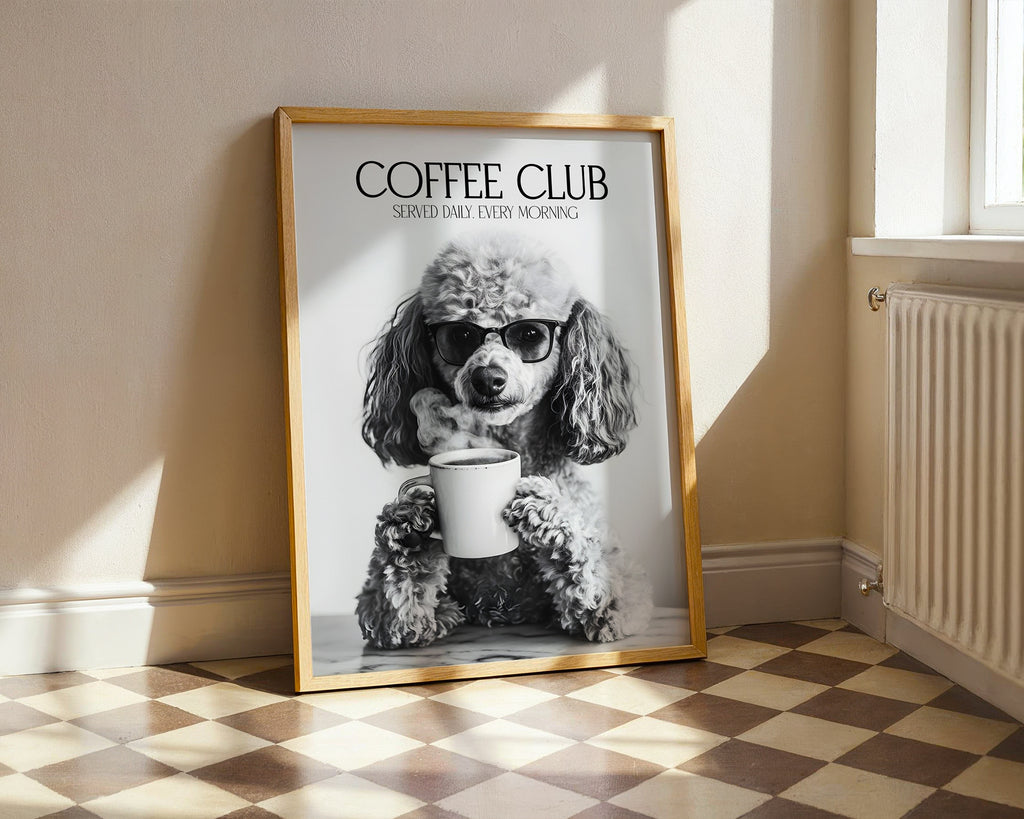 Poodle Coffee Club Print (A4, A5, 5x7, 4x6)
