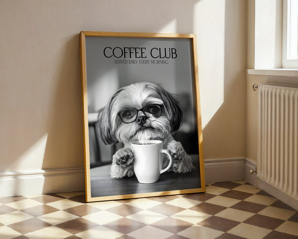 Shih Tzu Coffee Club Print (A4, A5, 5x7, 4x6)