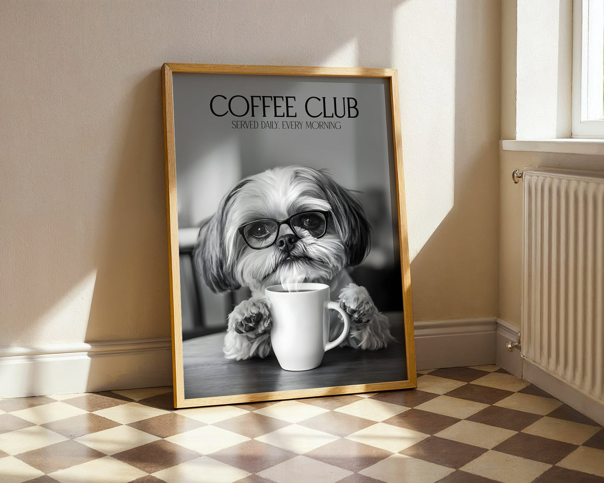 Shih Tzu Coffee Club Print (A4, A5, 5x7, 4x6)