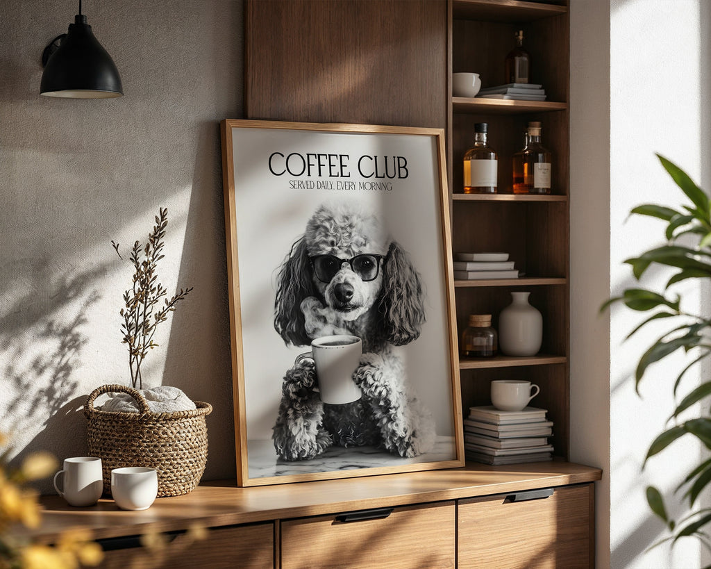 Poodle Coffee Club Print (A4, A5, 5x7, 4x6)