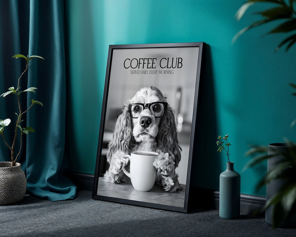 Cocker Spaniel Coffee Club Print (A4, A5, 5x7, 4x6)