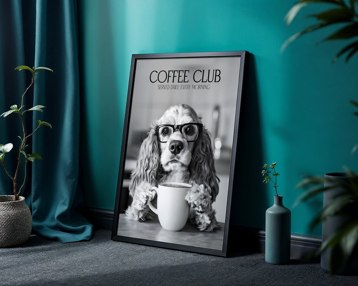 Cocker Spaniel Coffee Club Print (A4, A5, 5x7, 4x6)