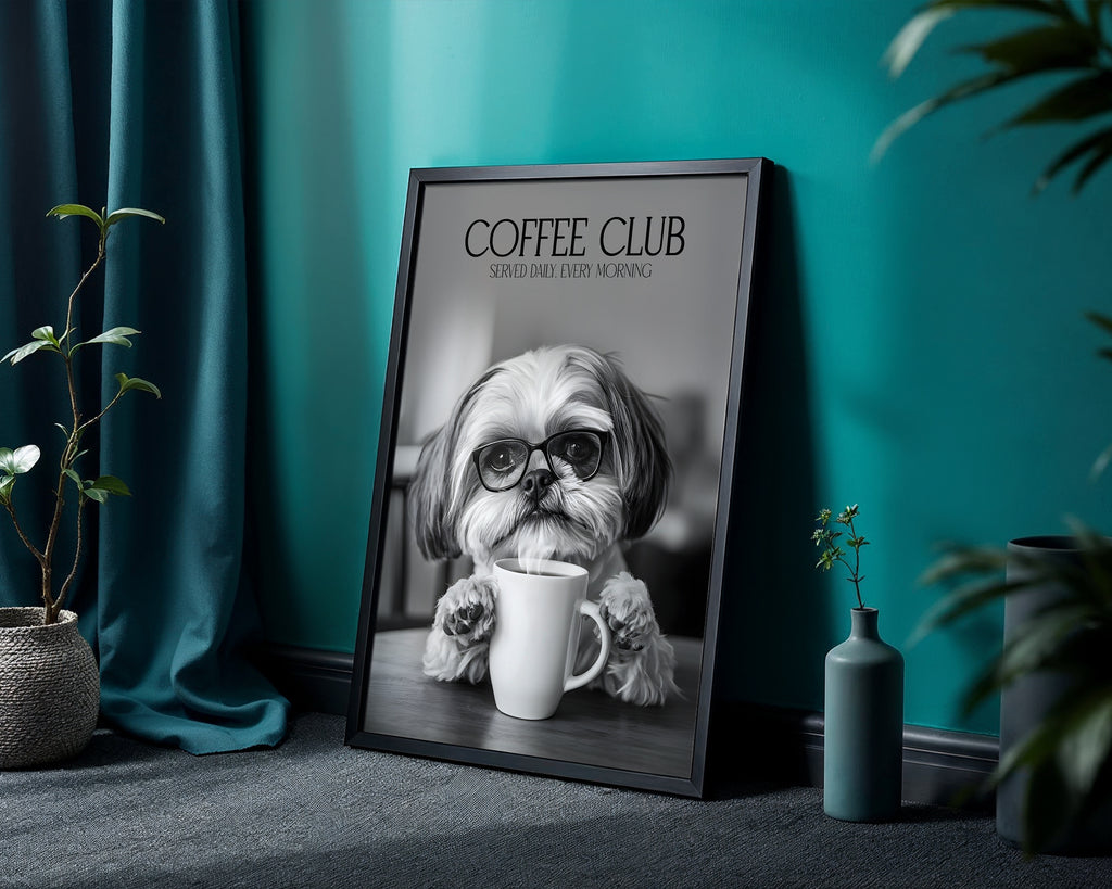 Shih Tzu Coffee Club Print (A4, A5, 5x7, 4x6)