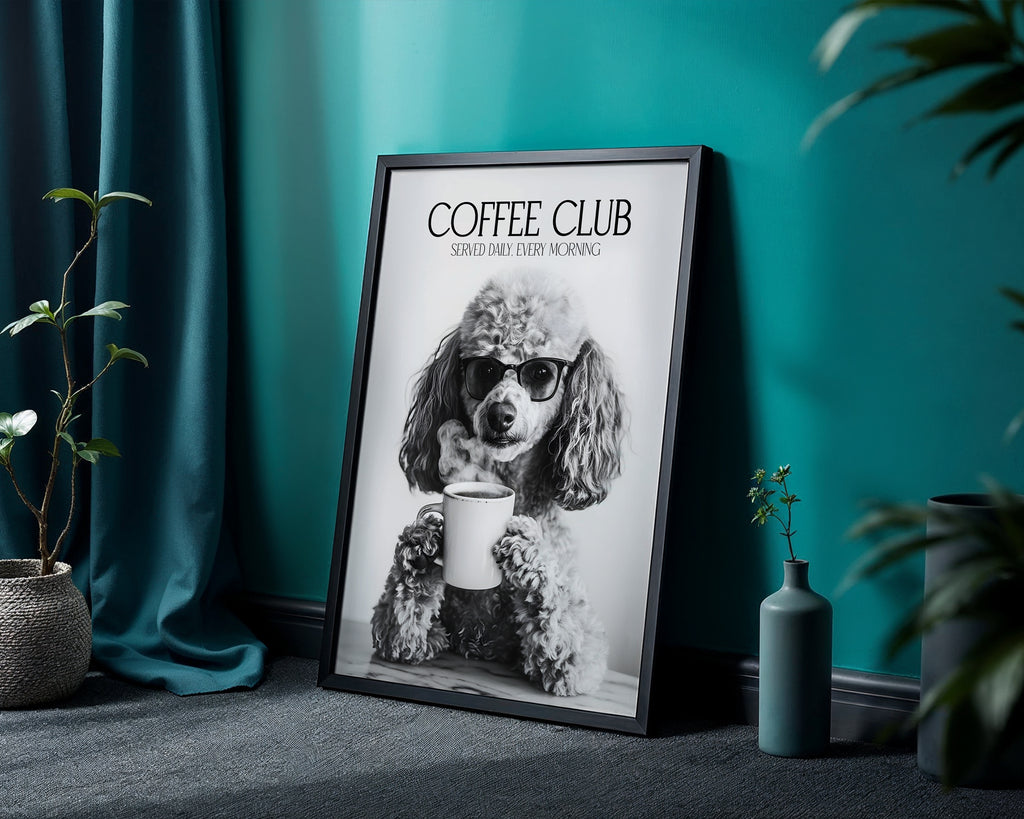 Poodle Coffee Club Print (A4, A5, 5x7, 4x6)