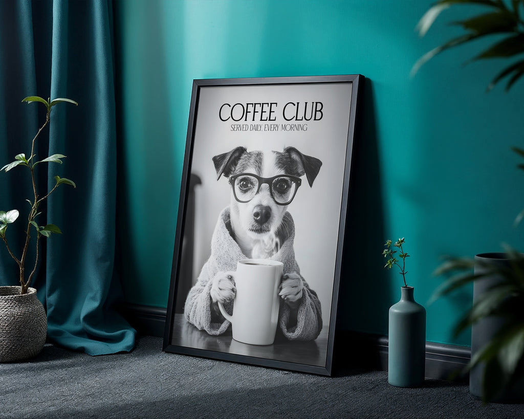 Jack Russell Coffee Club Print (A4, A5, 5x7, 4x6)