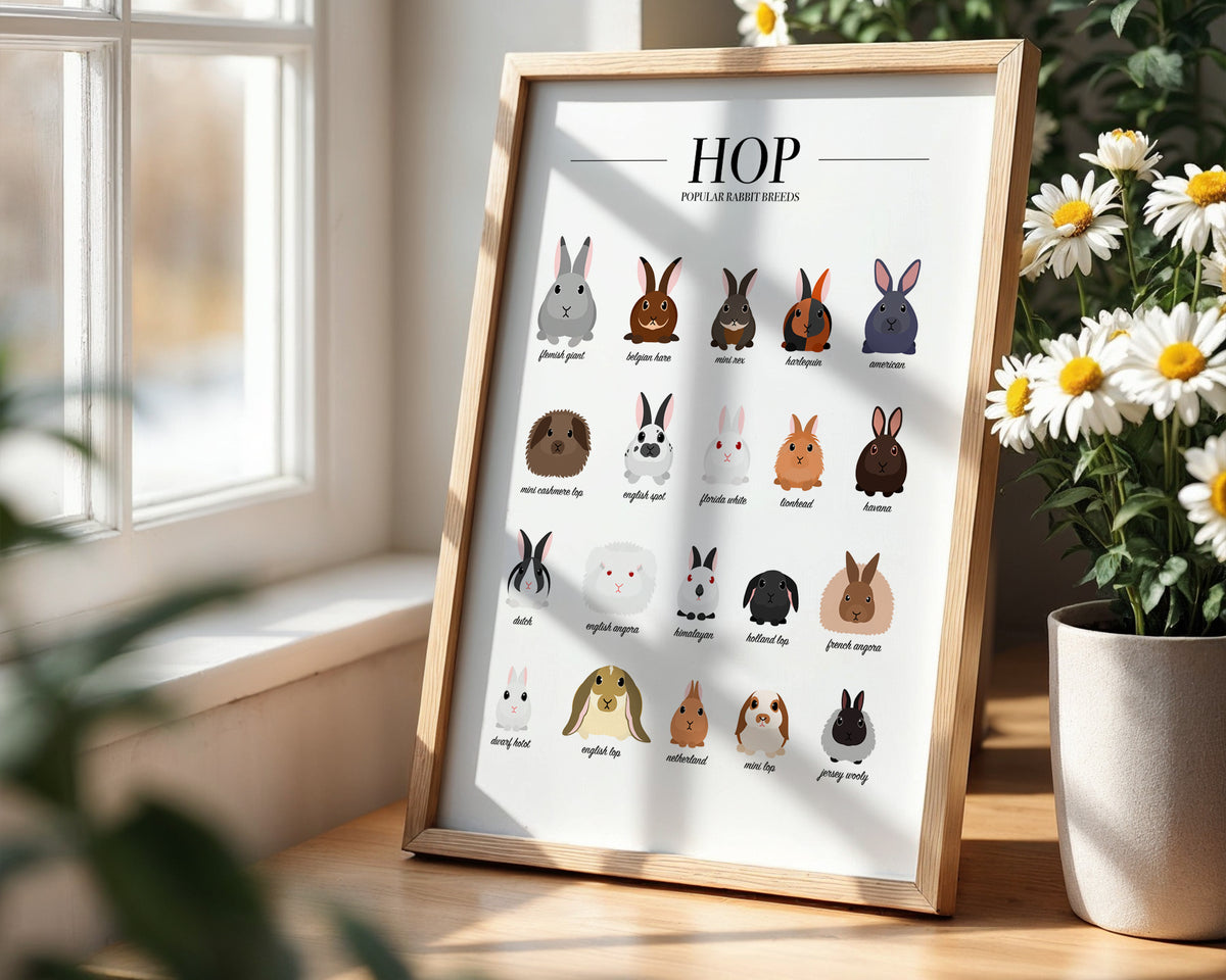 Rabbit Breeds Animal Print (A3, A4, A5, 5x7, 4x6)