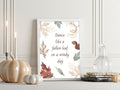 Autumn Modern Gallery Wall Kitchen Print: Watercolour Leaves Poster, Fall Dance Inspiring Quote