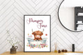 Highland Cow Wall Art Print, Cute Highland Cow Poster, Highland Cow Gift