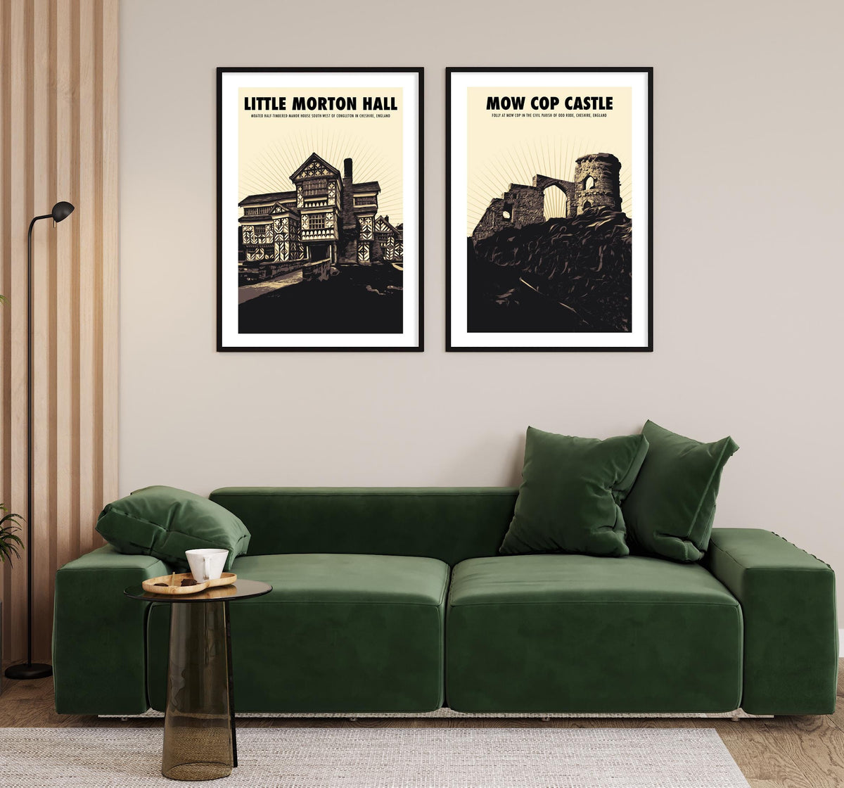 Mow Cop Castle Print: Cheshire Travel Retro Gallery Wall Art Poster, Gothic Castle