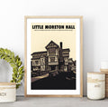 Little Moreton Hall Print: Vintage Tudor House Travel Poster Sketch, Cheshire Art