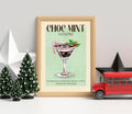 Chocolate Mint Martini Print: Retro Christmas Cocktail Art Poster, Bar Cart Gallery Wall Decor