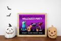 Halloween Cocktail Art Print: Spooky Alcoholic Drinks Party Bar Decoration Poster