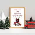 Mulled Wine Christmas Print: Retro Gluhwein Kitchen Xmas Bar Alcohol Art Poster, Typography Print