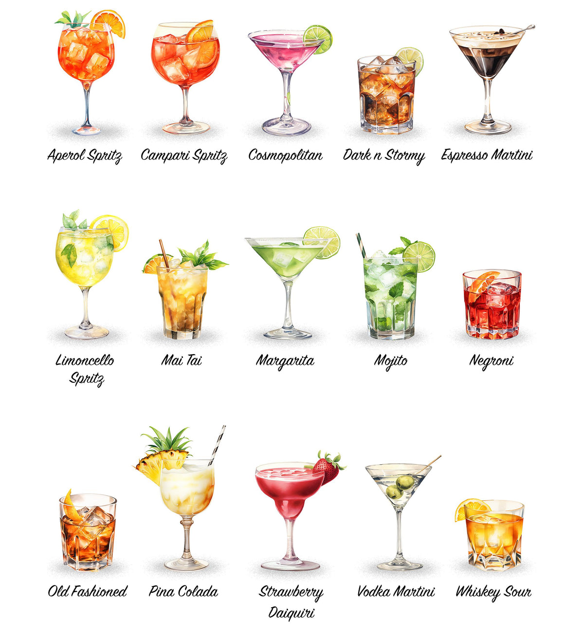 Cocktail Bar Print, Signature Cocktail Poster For A Kitchen Gallery Wall, Garden Bar Decor, Cocktail Gifts For Women, Outdoor Kitchen Decor