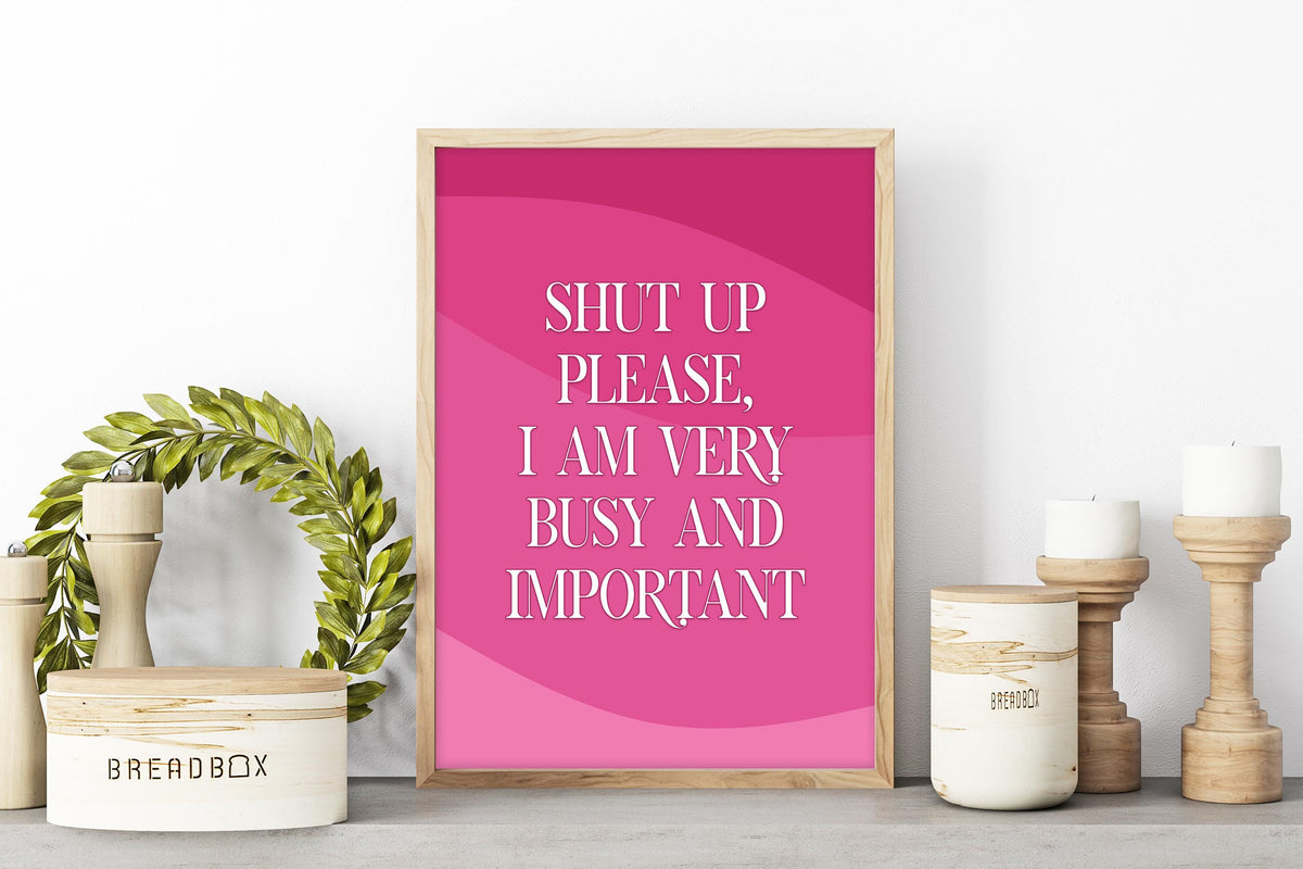 Bridget Jones Quote Poster, Bold Typography Pink Wall Art, Statement Office Prints, Modern Female Empowerment Artwork, Film Type Home Decor