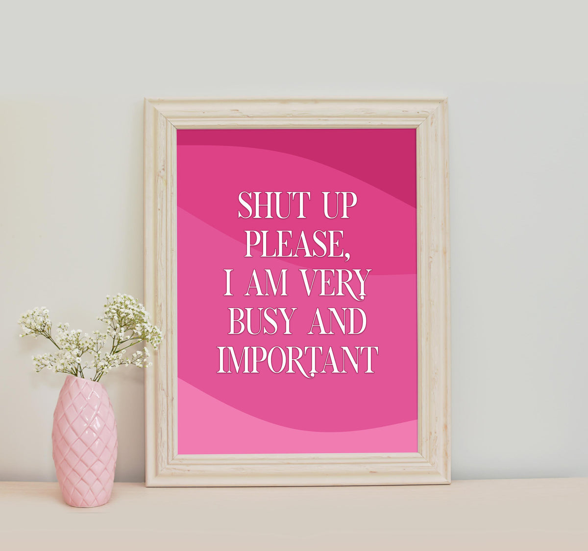 Bridget Jones Quote Poster, Bold Typography Pink Wall Art, Statement Office Prints, Modern Female Empowerment Artwork, Film Type Home Decor