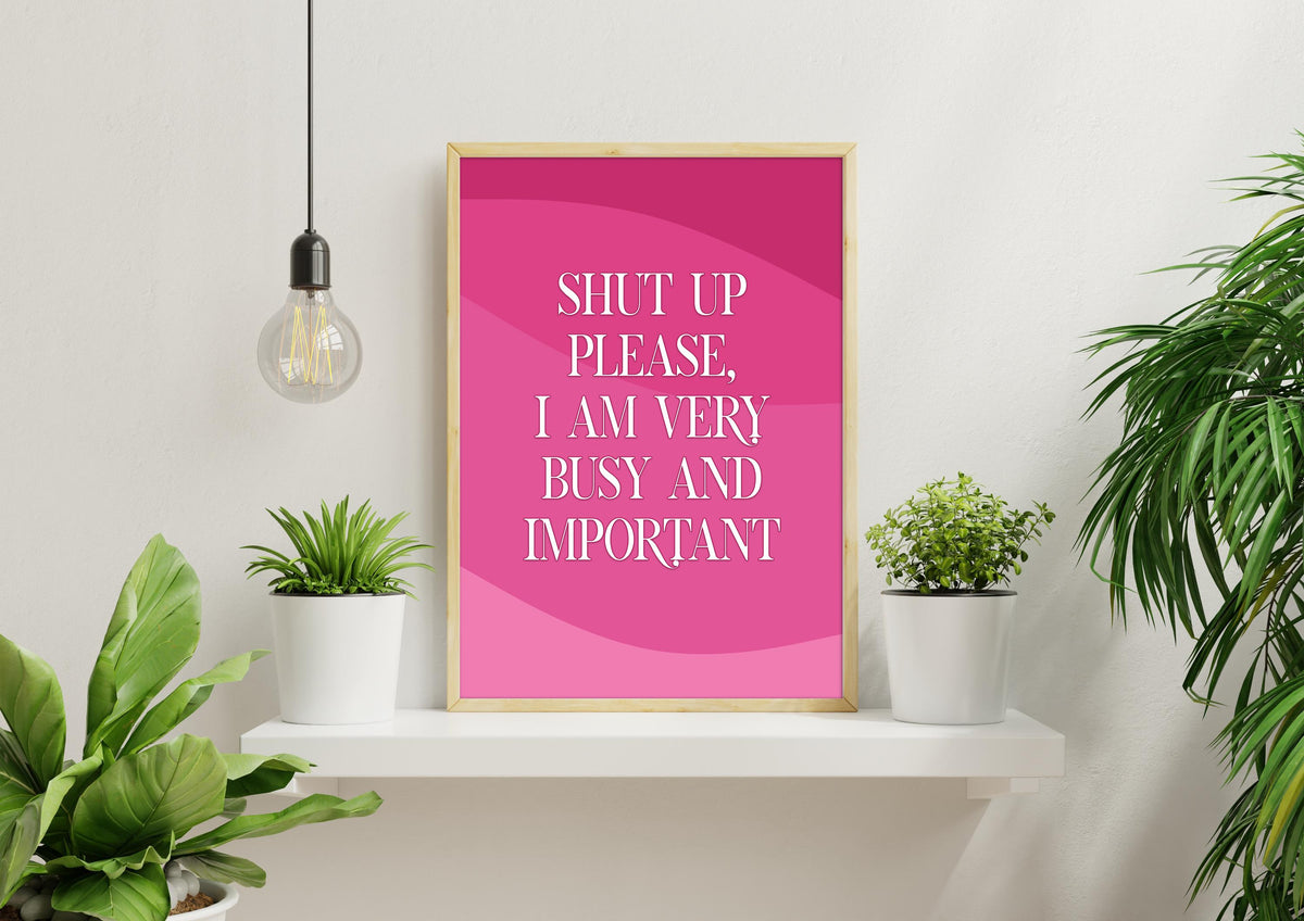 Bridget Jones Quote Poster, Bold Typography Pink Wall Art, Statement Office Prints, Modern Female Empowerment Artwork, Film Type Home Decor