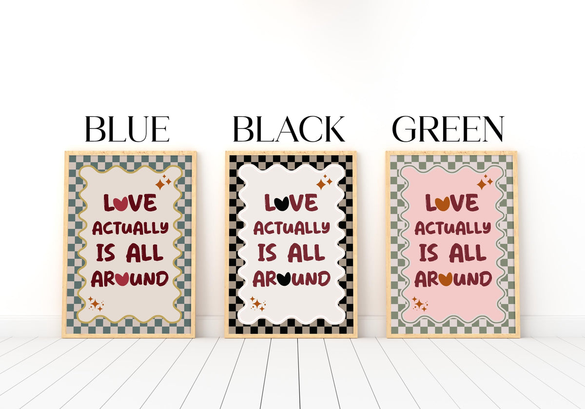 Love Actually Quote Print, Movie Type Wall Art, Film Quote Poster, Bold maximalist Decor, Gift for Girlfriend, Pink Home Decor