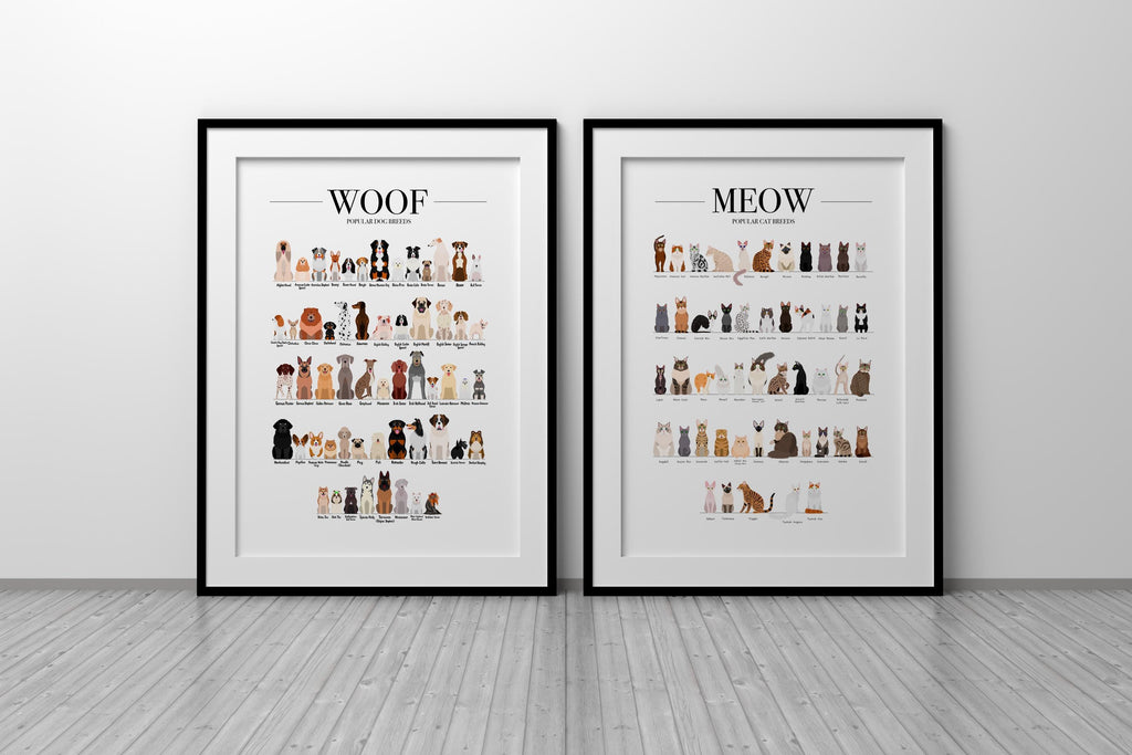 Animal Breeds Poster Bundle, Farm Animal Wall Decor, Farmhouse Wall Art, Dog Breed Gift, Farm Kitchen Prints, Set of 3 Wall Art Prints A4 A3