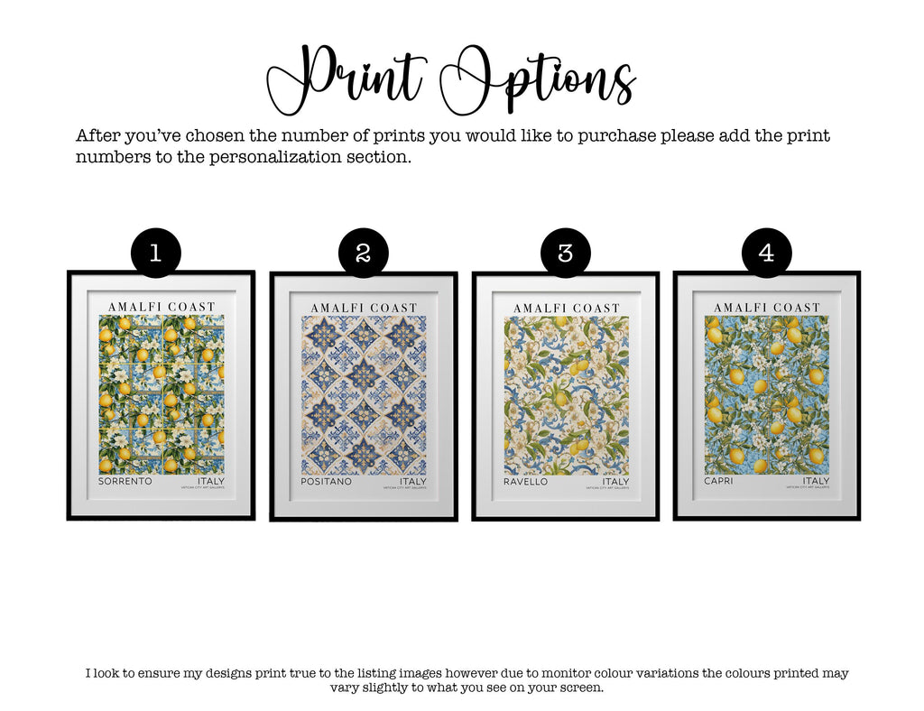 Amalfi Coast Wall Art Print Set, Italian Travel Print Bundle, Set of 3 Prints, Italy Kitchen Posters, Sorrento, Positano, Ravello, Capri