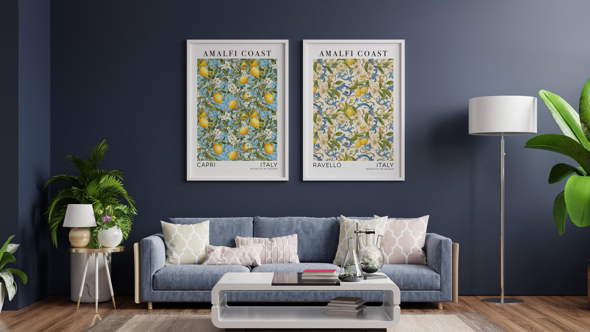 Amalfi Coast Wall Art Print Set, Italian Travel Print Bundle, Set of 3 Prints, Italy Kitchen Posters, Sorrento, Positano, Ravello, Capri