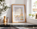 Chicken Wine Definition Print, Modern Kitchen Typography Poster, Girly Illustration, Girls Night Ideas, Funny Typography Wall Art