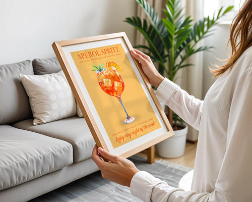Aperol Spritz Print, Cocktail Kitchen Poster Set, Bar Cart Decor, Cocktail Recipe Prints For A Home Bar, Aperol Spritz Gifts For Her, A4, A5