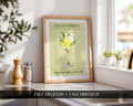 Hugo Spritz Print Cocktail Poster, Aesthetic Poster, Kitchen Artwork Cocktail Print, Bar Decor Drink Lovers Hugo Cocktail Wall Art
