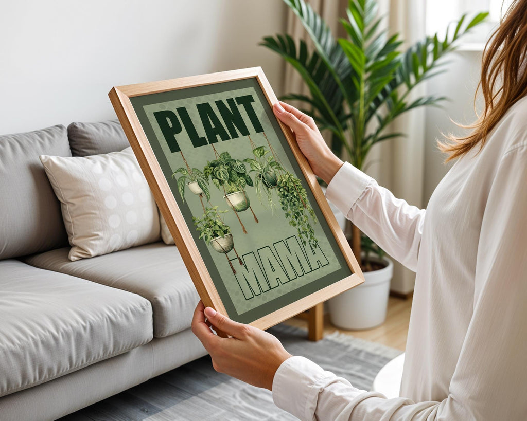 Plant Mama Print: Watercolour Plants, Kitchen Gallery Wall Art, Gardening Poster, Gift For A Plant Loving Mum, Green Fingers Gift