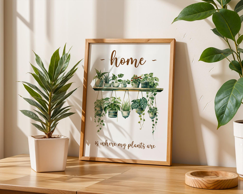 Home Is Where My Plants Are Print, Plant Kitchen Decor, Indoor Plant Poster, Plant Lovers Gifts, Present for Plant Lover