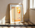 Peach Bellini Print, Prosecco Cocktail Wall Art, Cocktail Recipe Poster For Kitchen, Wall Art For Bar Cart, Signature Drinks Sign